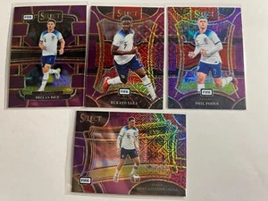 2023-24 Select FIFA England Purple Mojo 4 Card Lot Saka Foden Rice TAA - Picture 1 of 6