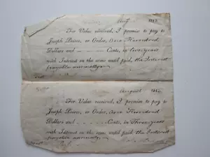 1815 PRE MAINE STATEHOOD APPLETON, LINCOLN COUNTY NOTE, MILLER TO J. PEIRCE - Bild 1 von 3