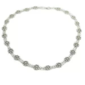 Collana girocollo donna filigrana sarda in argento a fiore tondo a nido d'ape - Foto 1 di 3