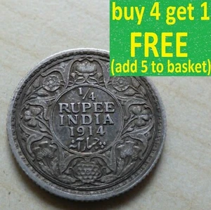 British India 1/4 Rupee Choose your date, each coin has its own pictures - Picture 1 of 49