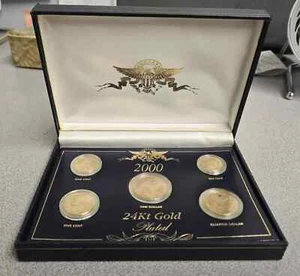 The 2000 Presidential Collection 5 piece 24 kt. Gold Plated U.S. coin year set - Picture 1 of 3
