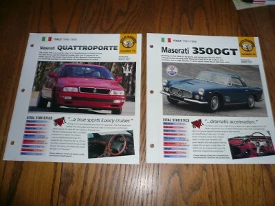 1957 - 64 Maserati 3500GT 1996 - 99 Quattroporte UNIQUE IMP BROCHURE - 2 for 1 - Image 1 of 4