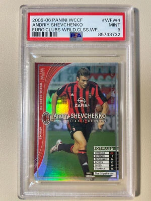 English Language 2005-06 Panini WCCF Andriy Shevchenko Refractor Card Milan PSA9 - Image 1 of 2