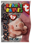 Ty Beanie Babies BBOC SQUEALER (Pink Pig) Teal Left Beanie/Buddy S3 Series 3