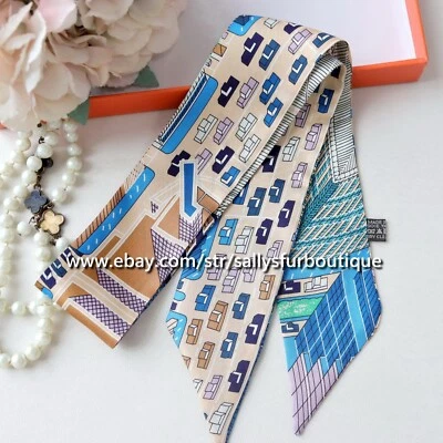 Sallys Boutique Silk Scarf Ribbon Fashion Print Slim Head Band Neck Tie 85*5cm - Image 1 of 4