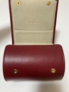 Authentic Cartier Watch Travel Carry Case Red Leather 4.5"x3.25"