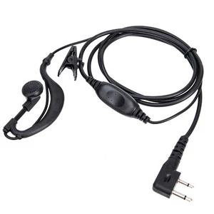 Icom ICV8 ICV82 F21 Radio G Shape Police Headset Security Earpiece with PTT Mic - Zdjęcie 1 z 4
