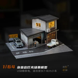 1/64 Diorama Estacionamiento Coche Modelo Iluminación LED Vista Calle Edificio Escena Modelo - Imagen 1 de 47