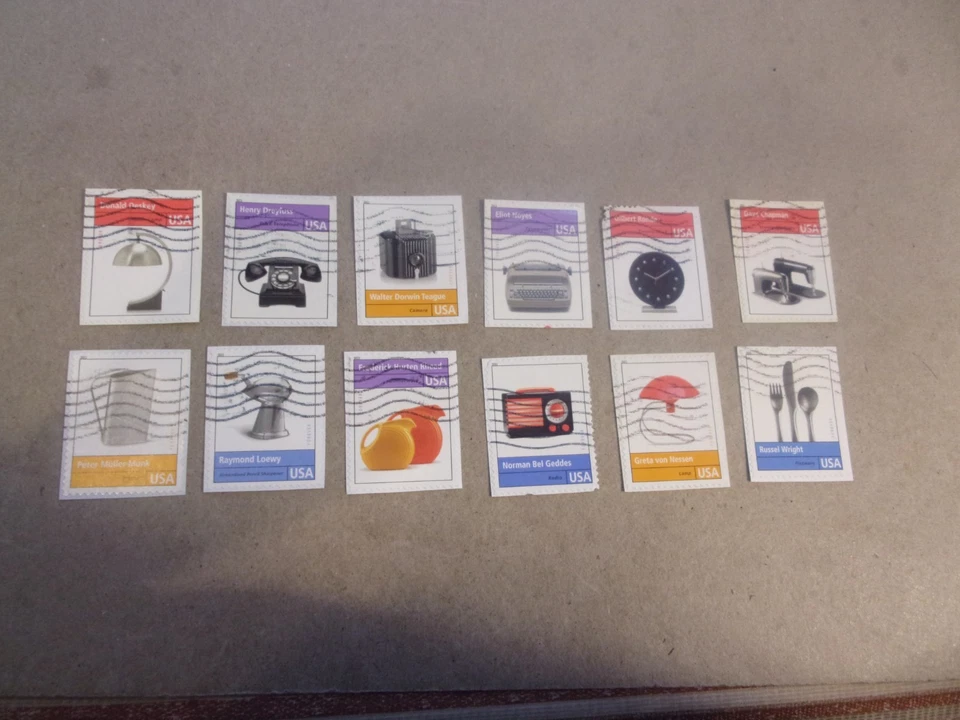 USA Used, 2011 Issue, Pioners of Industrial Desigh, Set of 12), Scott #4546A-L - Image 1 of 1