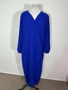 Connected Women’s Blue Color Long Sleeve Dress Size 18W - Picture 1 of 9