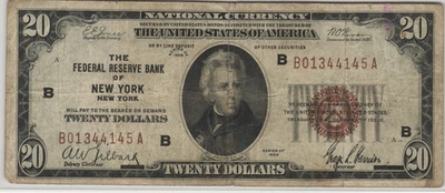 Fr.1870-B 1929 New York $20 National Banknote VF Minor Ink - Image 1 of 2