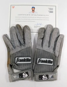 2019 Signed Amed Rosario Game-Used Gray Franklin Batting Gloves COA AA0054220 - Picture 1 of 5