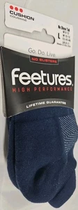 Feetures High Performance Cushion Size L French Navy Blue No Show Tab Socks NWT  - Picture 1 of 7