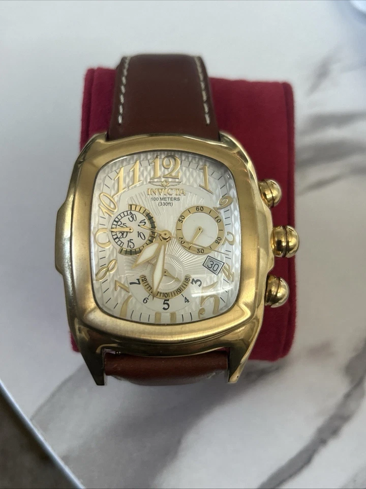 Invicta Lupah Men’s 18444 Swiss Quartz Chronograph • 47mm • Brown Leather Band - Image 1 of 4