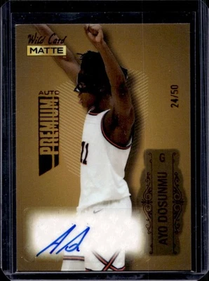 2022-23 Wild Card Matte Ayo Dosunmu Auto Gold / Red Foil #24/50 USA - Image 1 of 2