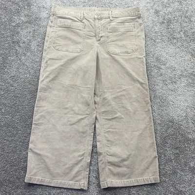 Pantalones American Eagle para mujer 16 tiro bajo holgados pierna ancha pana beige cordón Foto 1 de 4