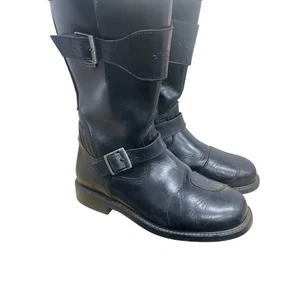 Stylmartin Biker Boots Black Mid Calf Buckle Leather Motorcycle Waterproof S 41 - Picture 1 of 6