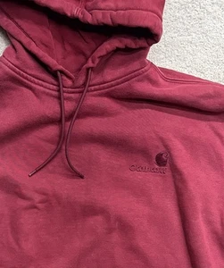 Sudadera con capucha vintage Y2K CARHARTT envejecida granate pesada gruesa ropa de trabajo para hombre L-alto - Imagen 1 de 6