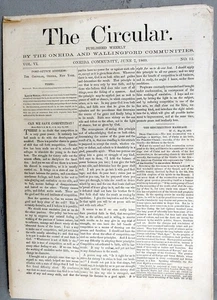 THE CIRCULAR; ONEIDA CIRCULAR — FIVE ISSUES -- 1869 - 1875 - Picture 1 of 5