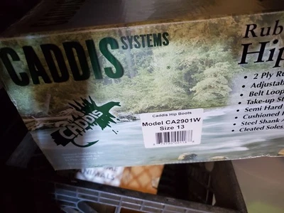 Botas de caça masculinas tamanho 13 Caddis borracha quadril pesca modelo CA2901W novas em folha - Imagem 1 de 3