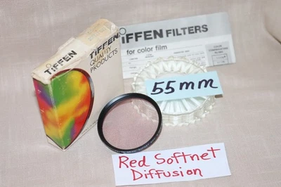 NEW Vtg TIFFEN 55mm SOFTNET Diffusion RED 3 FILTER 55mm Softnet R3 Red Filter - Image 1 of 4