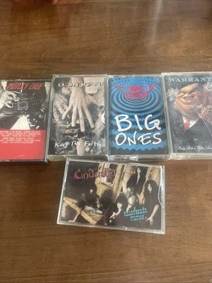 Motley Crue, Bon Jovi, Aerosmith, Warrant, Cinderella Cassette Tapes - Image 1 of 4