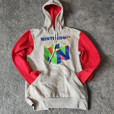 Nintendo 64 Throwback Sudadera con Capucha Hombre Pequeña Roja Gris Manga Larga Retro Camisa para Juegos Foto 1 de 4