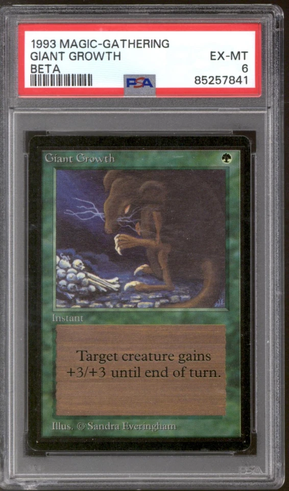 Magic MTG Beta Giant Growth PSA 6 LIGHTLY PLAYED LP - Image 1 of 1