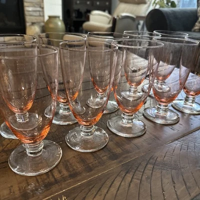 Fostoria Iced Tea Glasses Set Of 10 Pink MCM 6” - Image 1 of 3