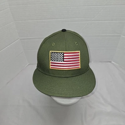 KC ROYALS ball Hat American Flag Patch Army Green Troops New Era Adj Snap Euc  - Image 1 of 4