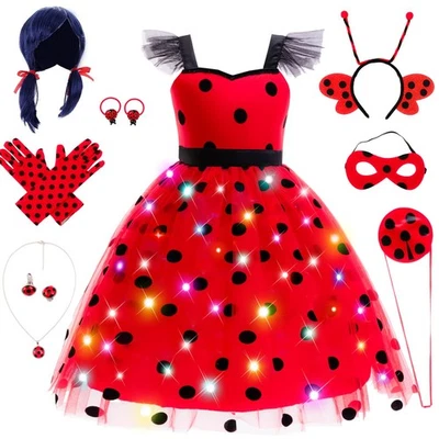 Disfraz de Ladybug iluminado para niña | Vestido de princesa para niño pequeño para Halloween Foto 1 de 4