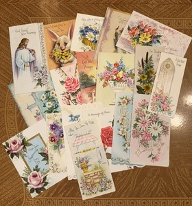 Lote de 20 tarjetas de felicitación vintage ~ usadas ~ efímeras ~ diario basura ~ fabricantes surtidos #4 - Imagen 1 de 11