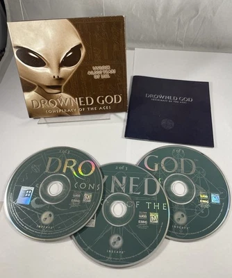 DROWNED GOD Conspiracy of the Ages 1996 INSCAPE PC CD-ROM 3-Disc Game w/ manual - Image 1 of 4