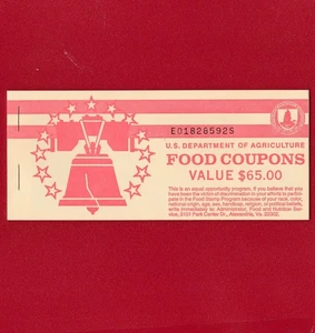 FOOD STAMP COUPON USDA FULL BOOK GEM 2000 $65.00 E01828592S M/C J SCRIP TOKEN - Picture 1 of 4
