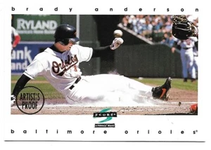Partitura Brady Anderson 1997 prueba de artista borde blanco #96 Baltimore Orioles - Imagen 1 de 2