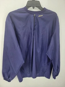 Mizuno Wind Shirt Mens 42-44 Blue Quarter Zip Long Sleeve Pullover Jacket - Picture 1 of 8