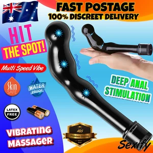 Vibrating Prostate Massager Anal Vibrator Bead Butt Plug Male Dildo Mens Sex Toy - Picture 1 of 26