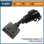 Trailer Adapter Plug 7 Pin Round Female To Flat Male, Caravan, Boat Connector