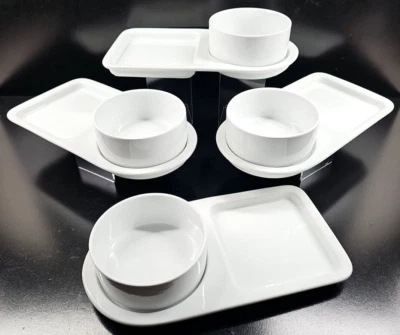 8 Pc BIA Cordon Bleu White Soup Bowls Sandwich Trays Set Serve Dining Dishes Lot - Image 1 of 4