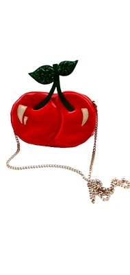 Cartera Bandolera Betsey Johnson Cherries Tie the Knot Roja Rígida Boxy Kitchy Foto 1 de 4
