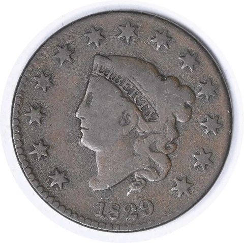 1829 Large Cent N-7 (Wheel Spoke) VG08 Uncertified #927 Cover