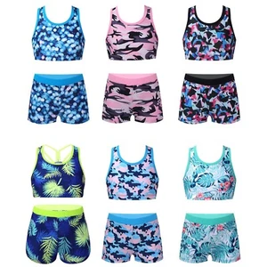 Kid Girls Tankini Swimwear Swimsuit Tops Bottoms Suit Bathing Surf Beach Wear - Picture 1 of 85