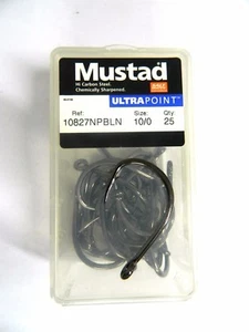 ami carbon Mustad 10827NPBLN Größe 10/0 Q'ty 25 Stück CARBON STEEL Angeln w42 - Bild 1 von 3