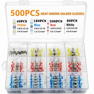 500 stk Lötverbinder Schrumpfverbinder Stossverbinder Quetschverbinder Set - Imagen 1 de 17