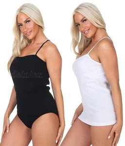 Juego de 2-10 camisa interior de verano top espagueti negro/blanco 36-58 S-3XL - Imagen 1 de 1