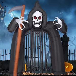 10FT Halloween Inflatable Ghost Archway Outdoor, Blow up Haunted Arch with Build - Picture 1 of 6