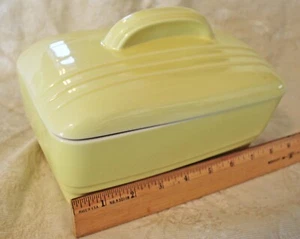 VNTG Hall Pottery Westinghouse #5064 Covered Refrigerator Dish Yellow A - Picture 1 of 7