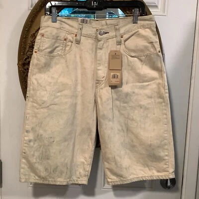 NWT Levi's Strauss 569 loose baggy shorts white washed tie dye mens 31" hip hop - Image 1 of 4