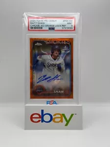 2024 Topps Pro Debut Chrome MATT SHAW Orange Lava Auto #'d/25 PDC133 PSA 9 MINT - Picture 1 of 2