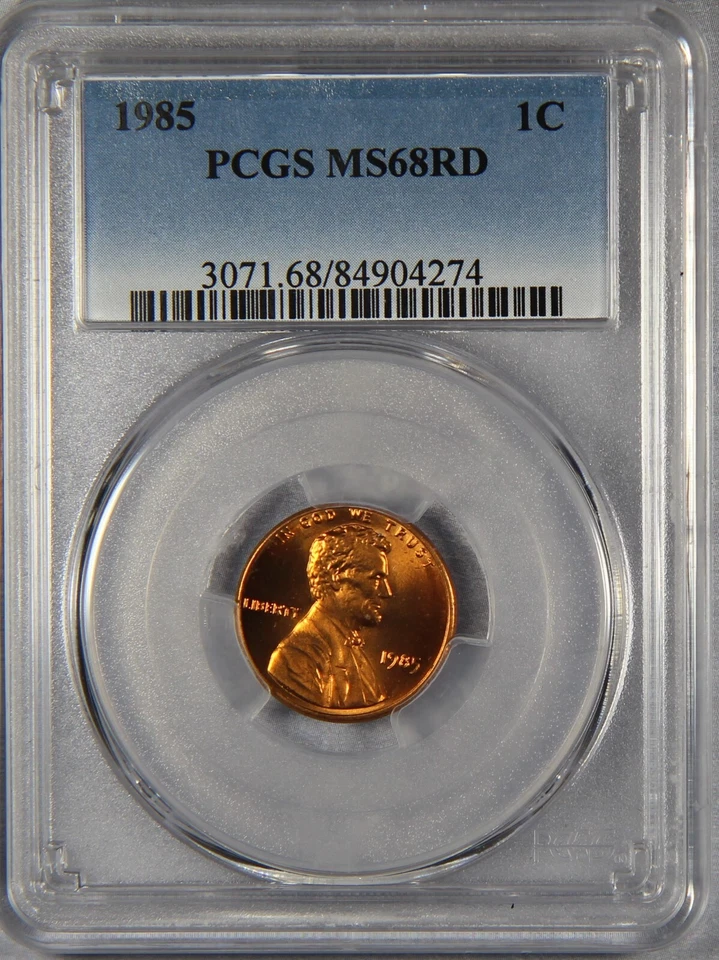 1985 Lincoln Memorial Cent Penny PCGS MS68 RD 1c - Image 1 of 3